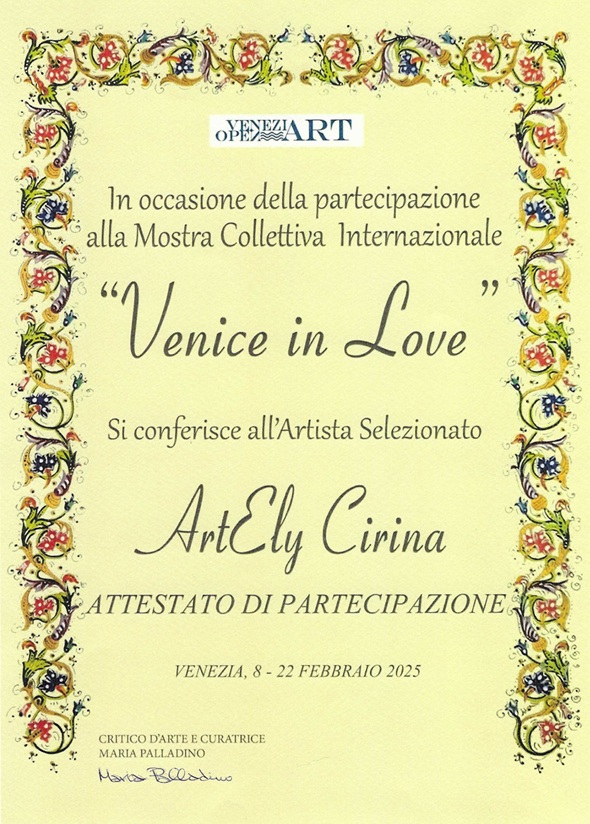 Attestato partecipazione Venice in Love