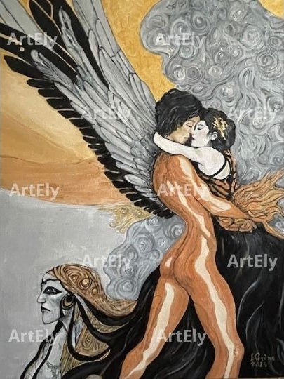 Dualità Primordiale: Eros e Thanatos - Pittura acrilica su tela | Eliana Cirina - ArtEly