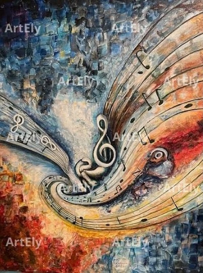 Un tuffo fra le note dei colori - Pittura acrilica su tela | Eliana Cirina - ArtEly